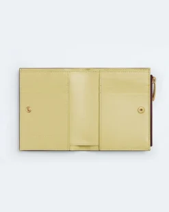 Kleines Intrecciato Bi-Fold Portemonnaie-Bordeaux - Damen