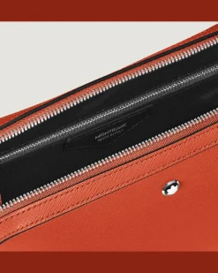 Kleine Umhängetasche aus Sartorial Leder - Mandarine - Leder - MB221576 - Messenger Bags