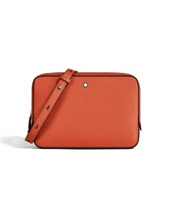 Kleine Umhängetasche aus Sartorial Leder - Mandarine - Leder - MB221576 - Messenger Bags