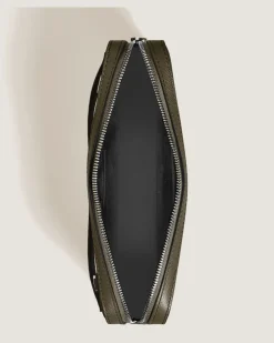 Kleine Umhängetasche aus Sartorial Leder - Khaki - Leder - MB221574 - Messenger Bags