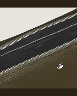 Kleine Umhängetasche aus Sartorial Leder - Khaki - Leder - MB221574 - Messenger Bags