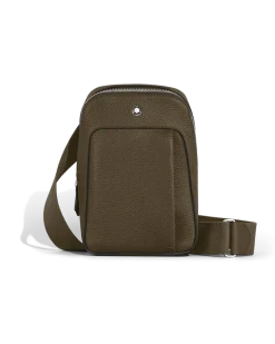 Kleine Umhängetasche Montblanc Companion - Khaki - Leder - MB220204 - Sling Bags