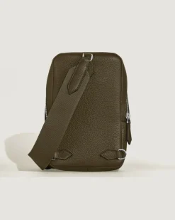 Kleine Umhängetasche Montblanc Companion - Khaki - Leder - MB220204 - Sling Bags