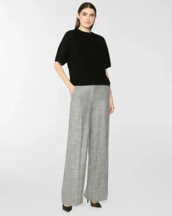 Knit T-shirt with micro sequins Black