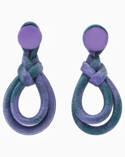 Knotenohrringe Violett