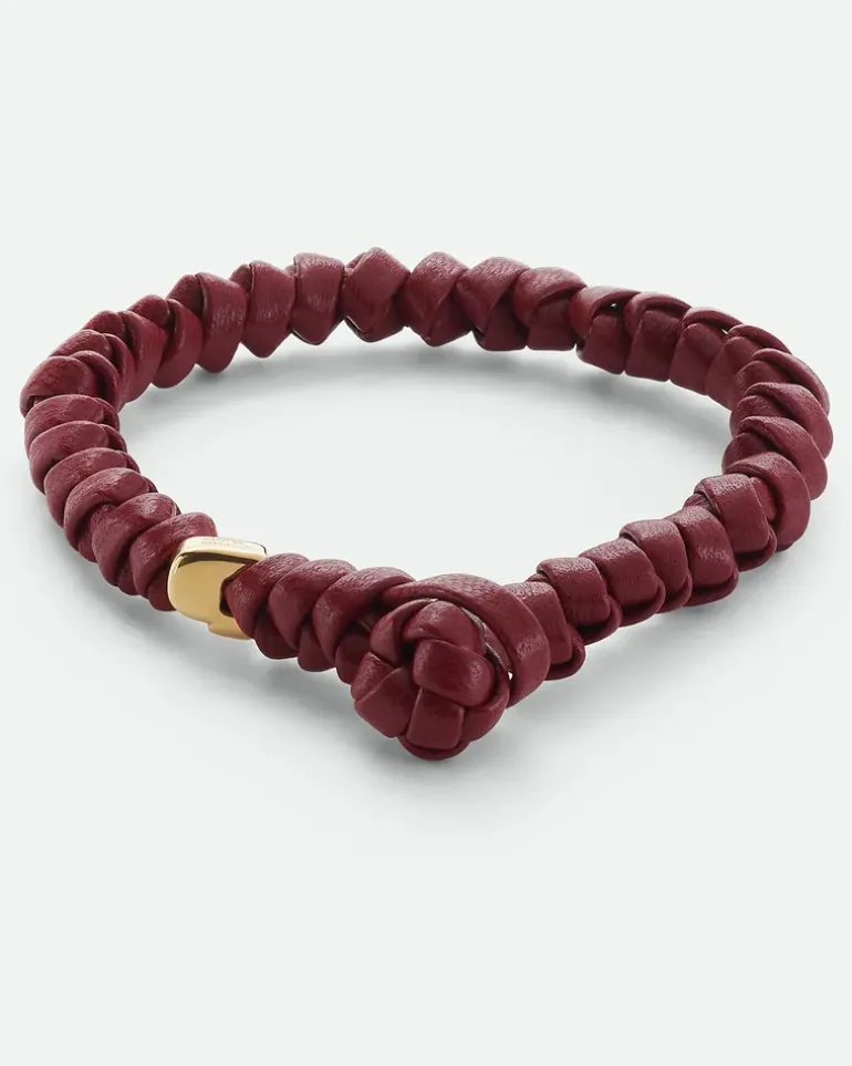 Knot Lederarmband-Rot - Herren