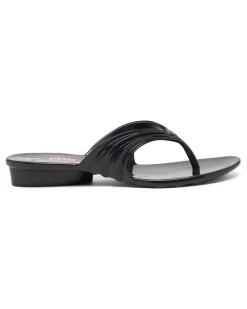 Künstlerisch gestaltete Flip-Flops aus Melflex - Sandalen - Damen - Schwarz