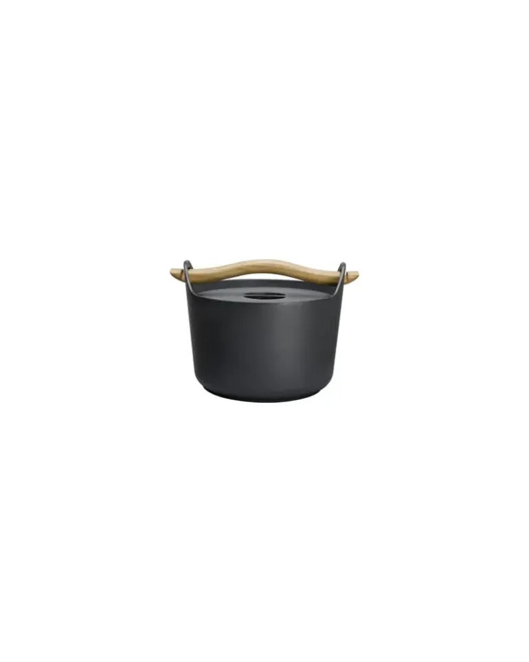 Kochtopf Sarpaneva - Schwarz - Emailliertes Gusseisen - Designer Timo Sarpaneva