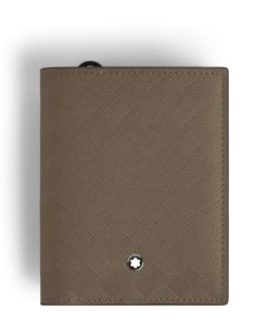 Kompakte Brieftasche 6 cc aus Extreme Leder - Haselnussbraun - Leder - MB220287 - Brieftaschen