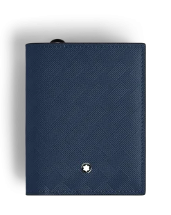 Kompakte Brieftasche 6 cc aus Extreme Leder - Tintenblau - Leder - MB198067 - Brieftaschen
