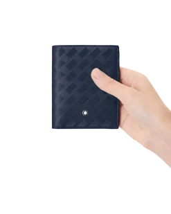 Kompakte Brieftasche 6 cc aus Extreme Leder - Tintenblau - Leder - MB198067 - Brieftaschen
