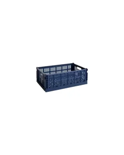 Korb Colour Crate - Blau - Recyceltes Polypropylen - Designer Hay Studio