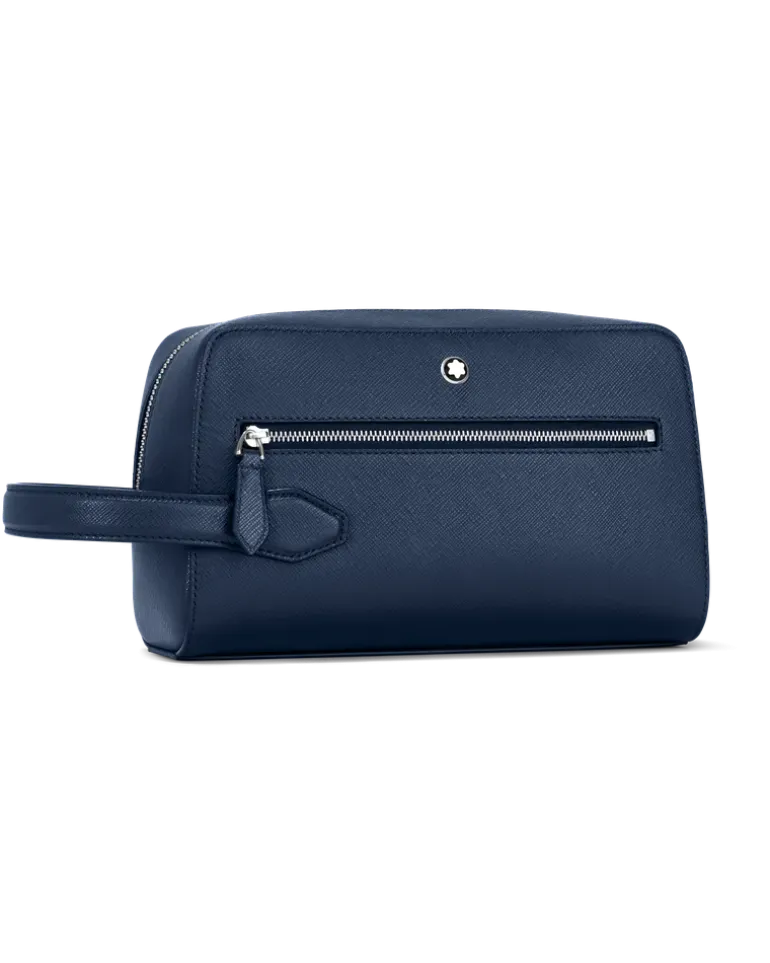 Kosmetik-Clutch aus Sartorial Leder - Tintenblau - MB131720 - Kulturtaschen