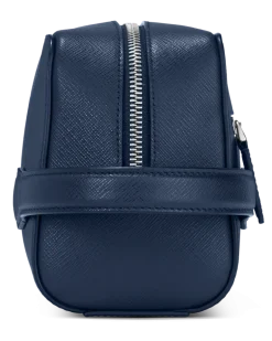 Kosmetik-Clutch aus Sartorial Leder - Tintenblau - MB131720 - Kulturtaschen