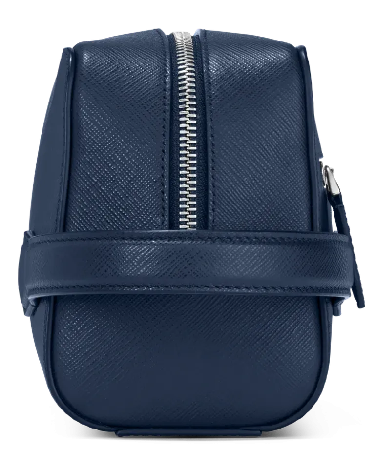 Kosmetik-Clutch aus Sartorial Leder - Tintenblau - MB131720 - Kulturtaschen
