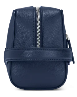 Kosmetik-Clutch aus Sartorial Leder - Tintenblau - MB131720 - Kulturtaschen