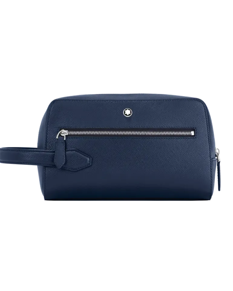 Kosmetik-Clutch aus Sartorial Leder - Tintenblau - MB131720 - Kulturtaschen