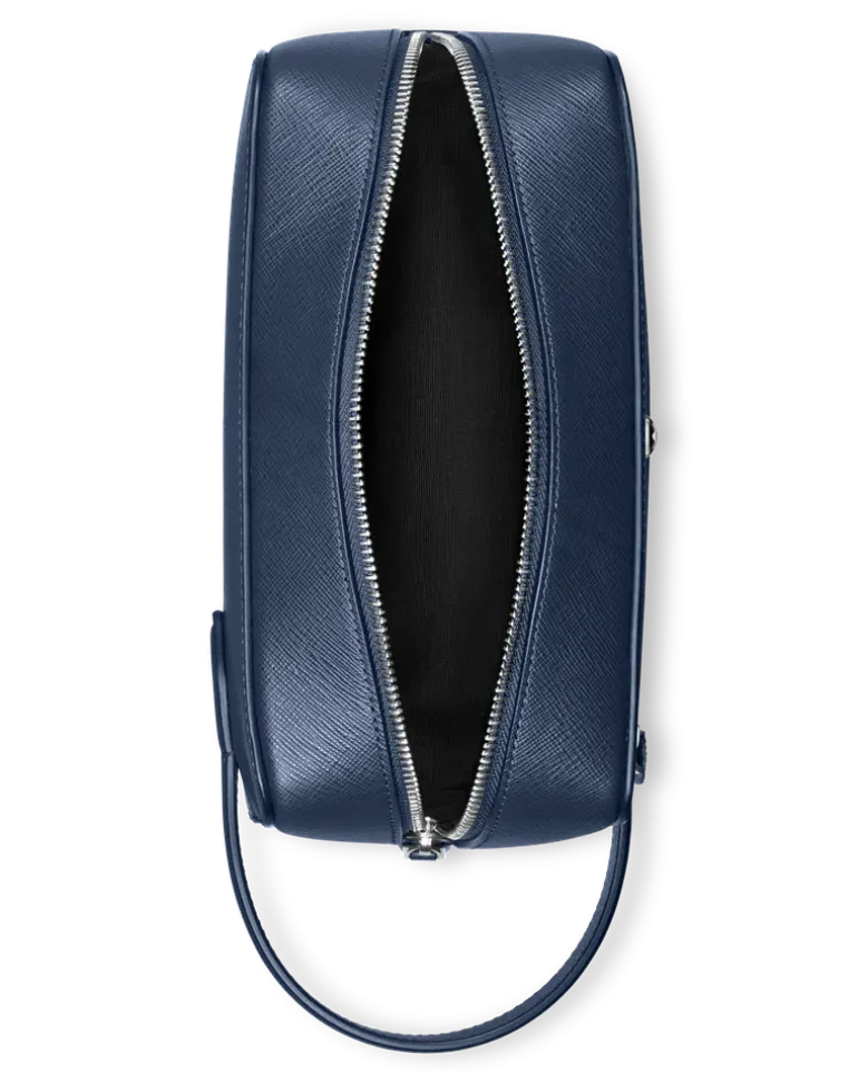 Kosmetik-Clutch aus Sartorial Leder - Tintenblau - MB131720 - Kulturtaschen