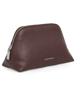 Kosmetiktasche aus gekörntem Leder - Violett