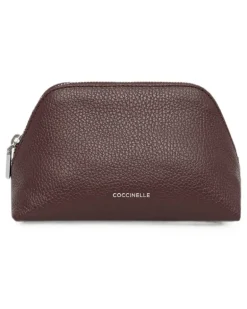 Kosmetiktasche aus gekörntem Leder - Violett