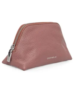 Kosmetiktasche aus gekörntem Leder - Violett
