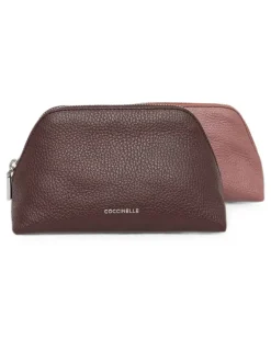 Kosmetiktasche aus gekörntem Leder - Violett