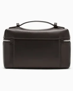 Kosmetiktasche aus weichem Leder mit Futter aus Baumwolle Braun