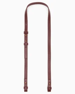 Kosmetiktasche aus weichem Leder mit Futter aus Baumwolle Burgunderrot
