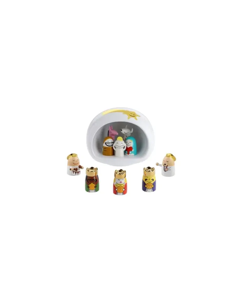 Krippe Crèche & santon - Bunt - Porzellan, bemalt - Designer Massimo Giacon