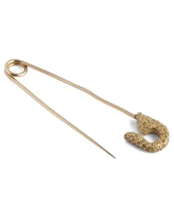 18kt Gelbgold-Sicherheitsnadel mit Diamanten
