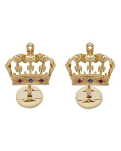 18kt Royal Gelbgold-Manschettenknöpfe mit Jade, Rubin und Saphir