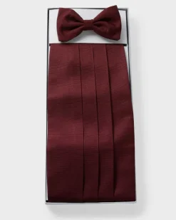Kummerbund-Set aus Seide Rot