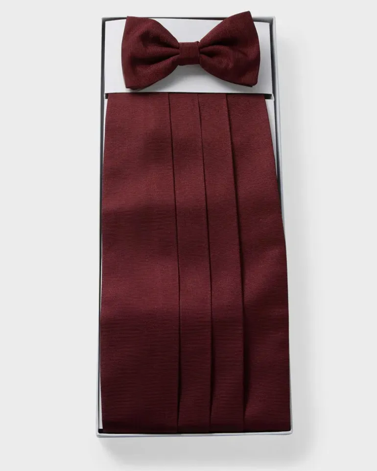 Kummerbund-Set aus Seide Rot