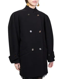 Kurzer Mantel mit zweireihiger Knöpfung Navy