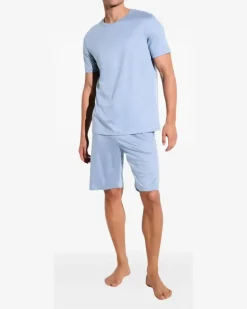 Kurzärmeliger Pyjama - Blau