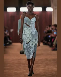 Lace Midi Slip Dress Blue