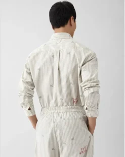 La Chemise Simon Manches Longues - Jacquard Stripes Logo