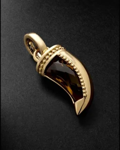 La Loba Claw 18-Karat Gold Citrine Pendant