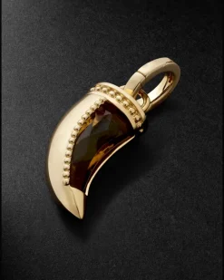 La Loba Claw 18-Karat Gold Citrine Pendant