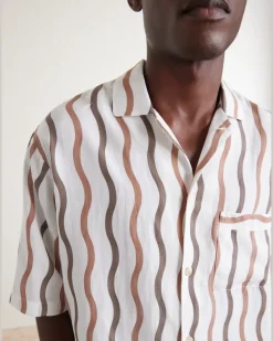 La Marzocco Striped Tencel® and Linen-Blend Pyjama Shirt Neutrals