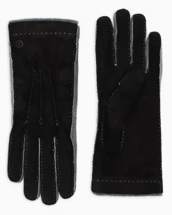 Lamm-veloursleder Handschuhe mit Kaschmirfutter New Normal Schwarz