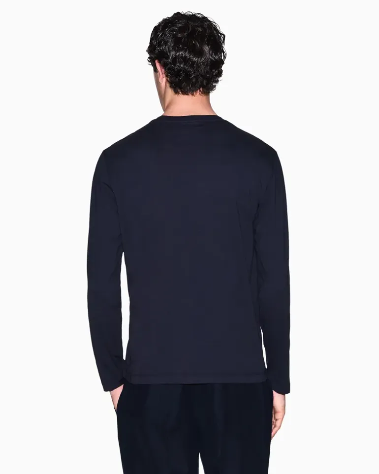 Langarmshirt aus Baumwolljersey mit Logoprint Icon Marineblau