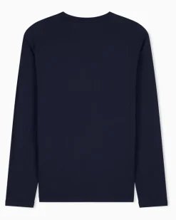 Langarmshirt aus Baumwolljersey mit Logoprint Icon Marineblau
