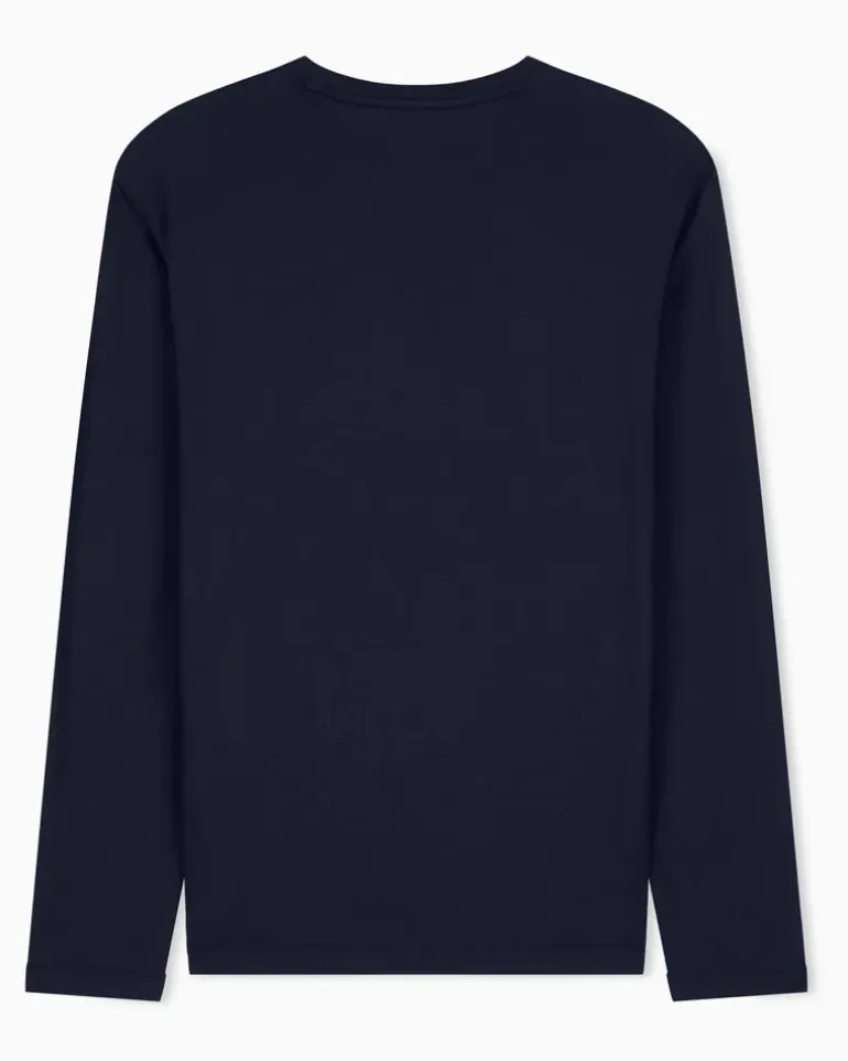 Langarmshirt aus Baumwolljersey mit Logoprint Icon Marineblau