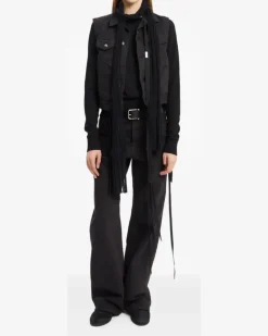 Langarmshirt mit Cut-Outs - Schwarz