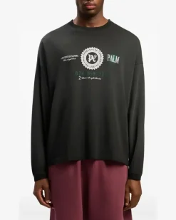 Langarmshirt mit Dollar-Print - Schwarz