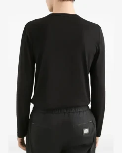 Langarmshirt mit Logo-Detail - Schwarz