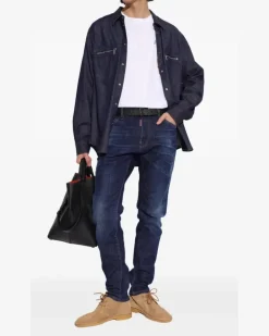 Langarmshirt mit Logo - Weiß