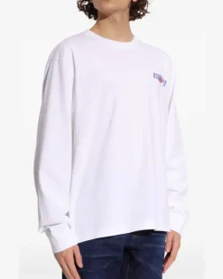 Langarmshirt mit Logo - Weiß