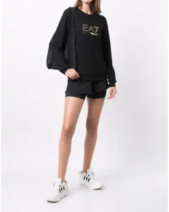 Langarmshirt mit Nieten - Schwarz